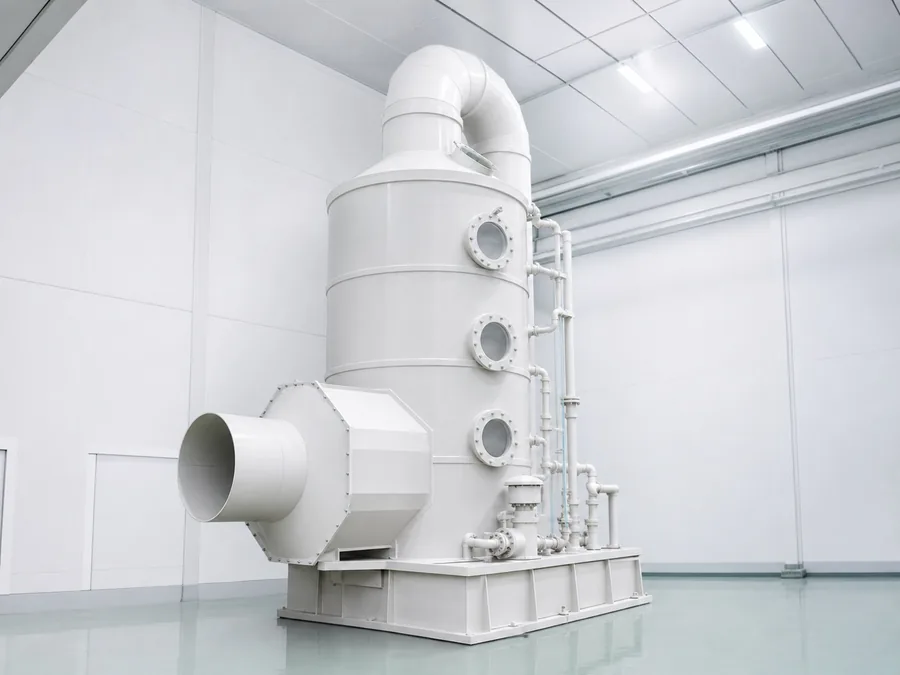 Biological odor control tower for wastewater plant