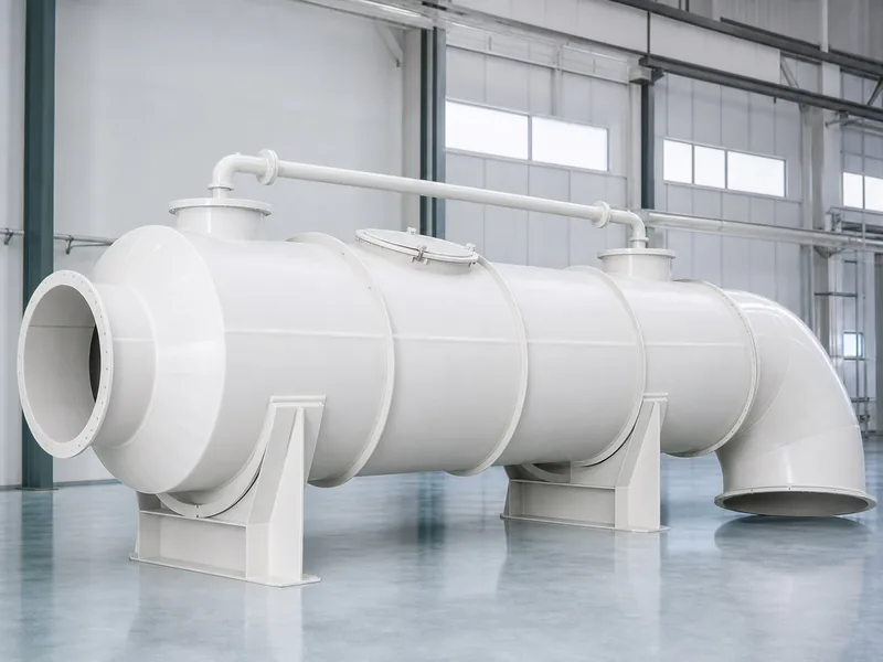 Horizontal cross-flow PP scrubber