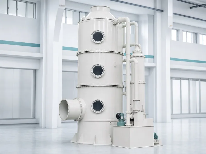 Three-stage high efficiency PP scrubber